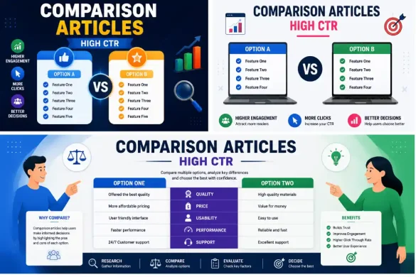 Comparison articles (high ctr)